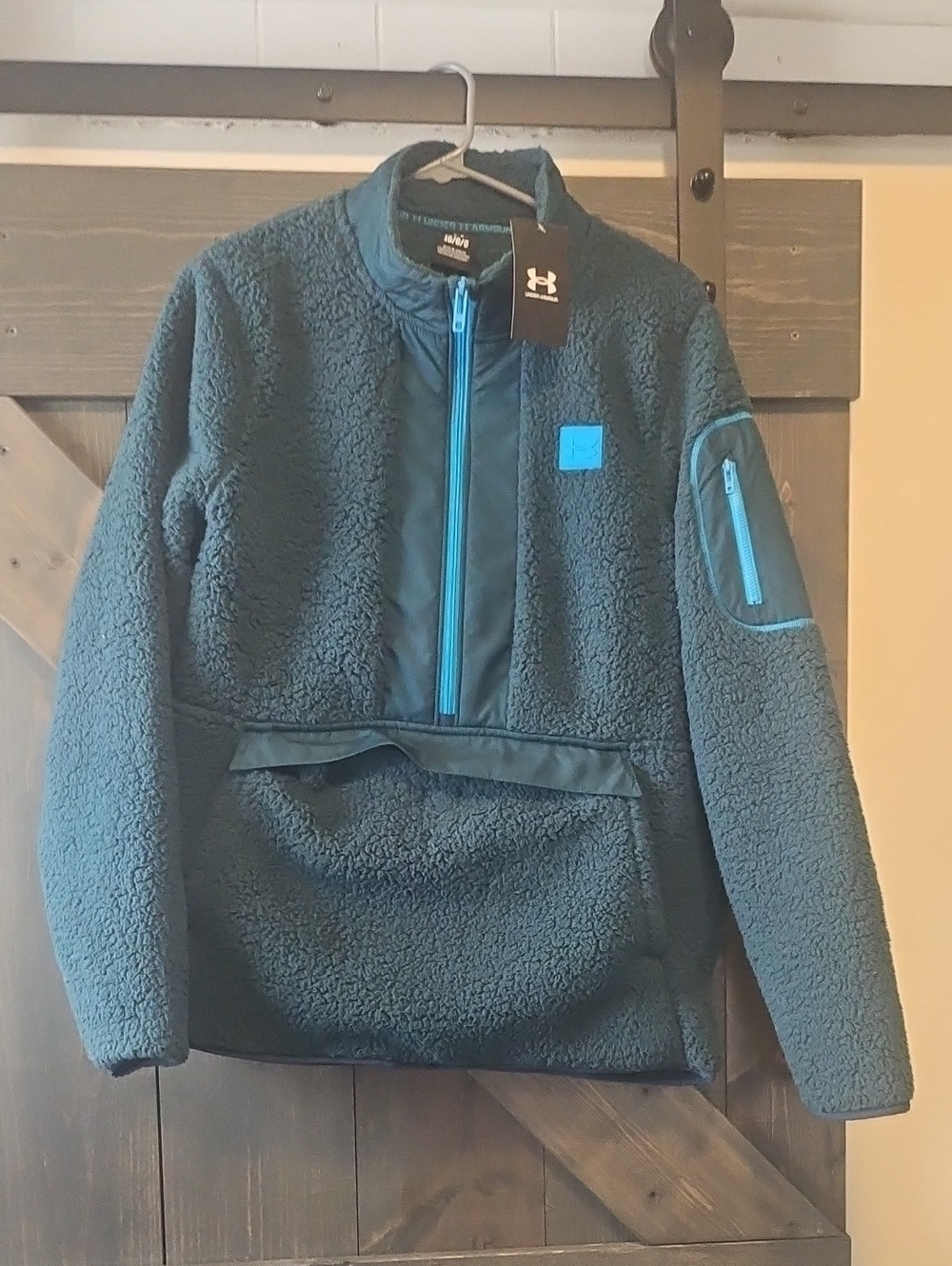 Under Armour Teal Blue Sherpa Half-Zip Pullover